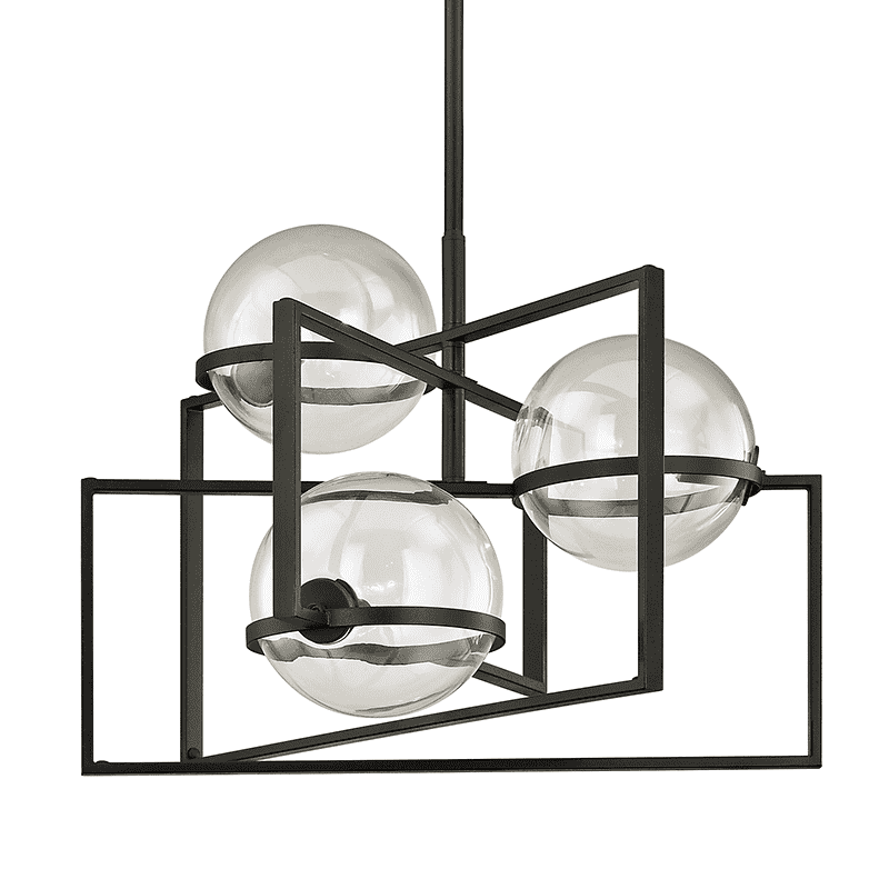 Troy Lighting, Elliot 3Lt Pendant Black