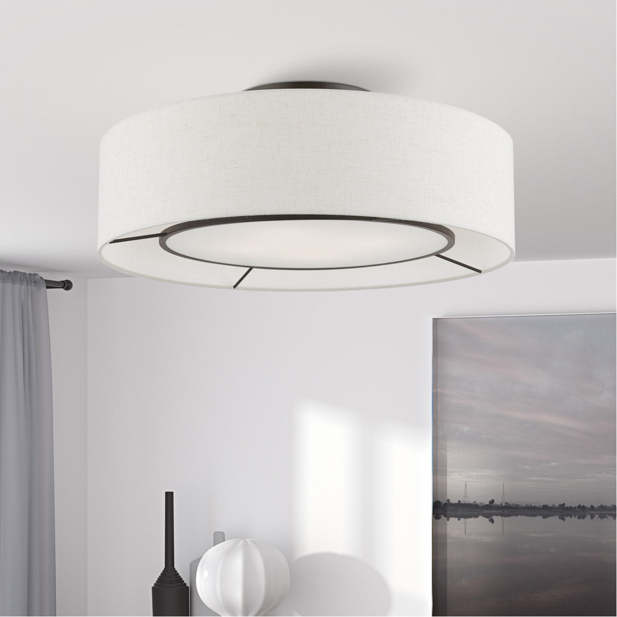 Livex Lighting, Ellsworth 4 Light 21 inch  Semi-Flush