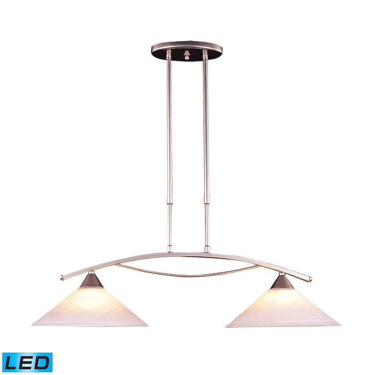 Elk Home, Elysburg 31'' Wide 2-Light Linear Chandelier - Satin Nickel