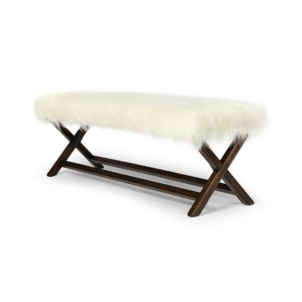 Four Hands, Elyse Bench with Mongolian Fur