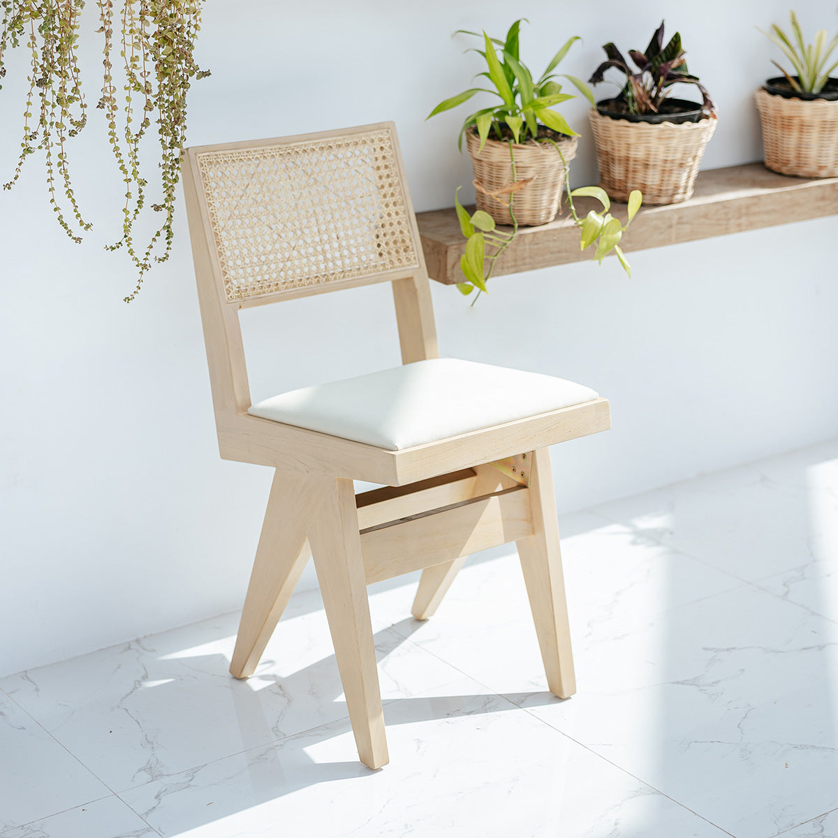 France & Son, Jeanneret Dining Side Chair with Seat Pad