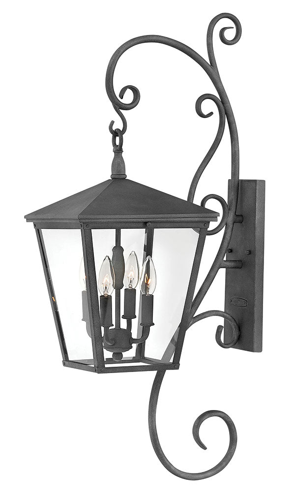 Hinkley Lighting, Outdoor Trellis - Large Wall Mount Lantern with Scroll