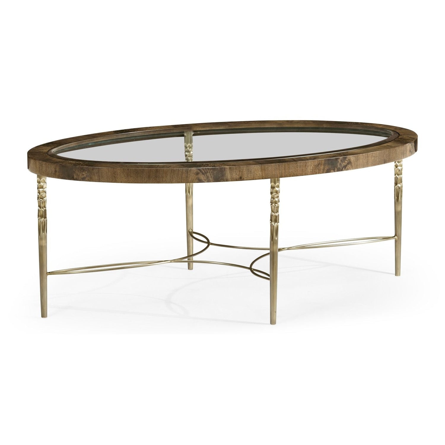 Jonathan Charles, Oval Coffee Table with Brass Base