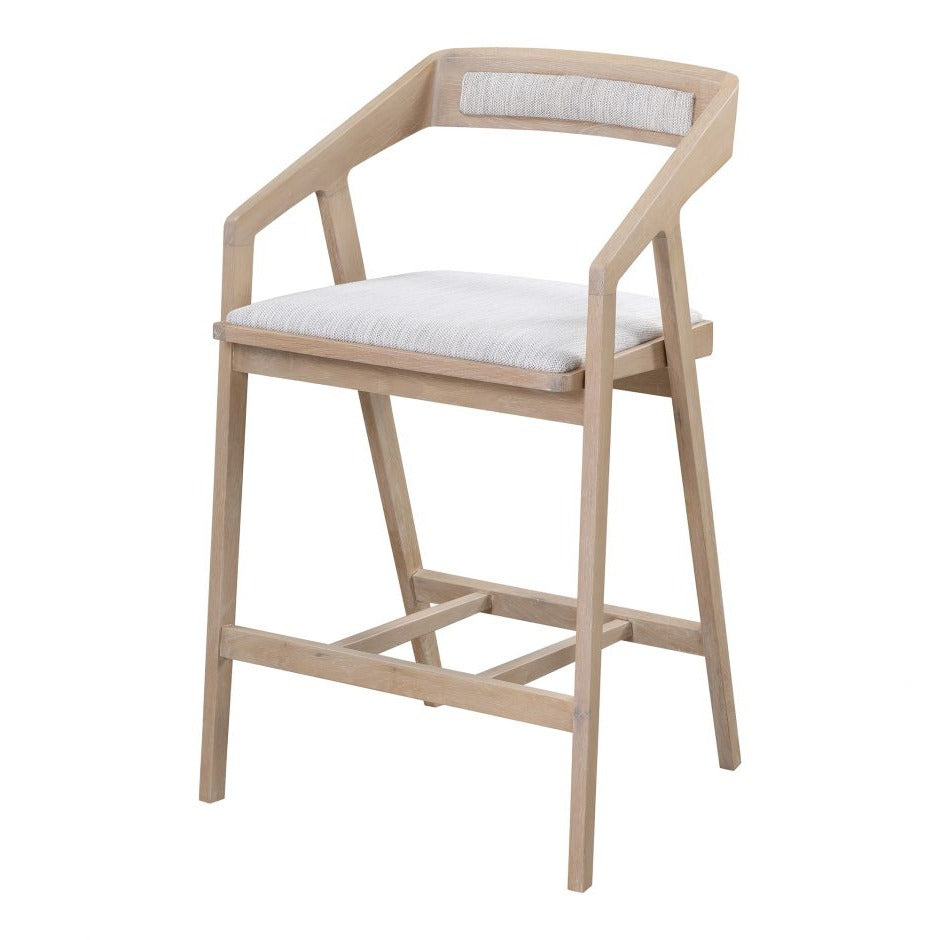 Moes, Padma Oak Counter Stool Light Grey