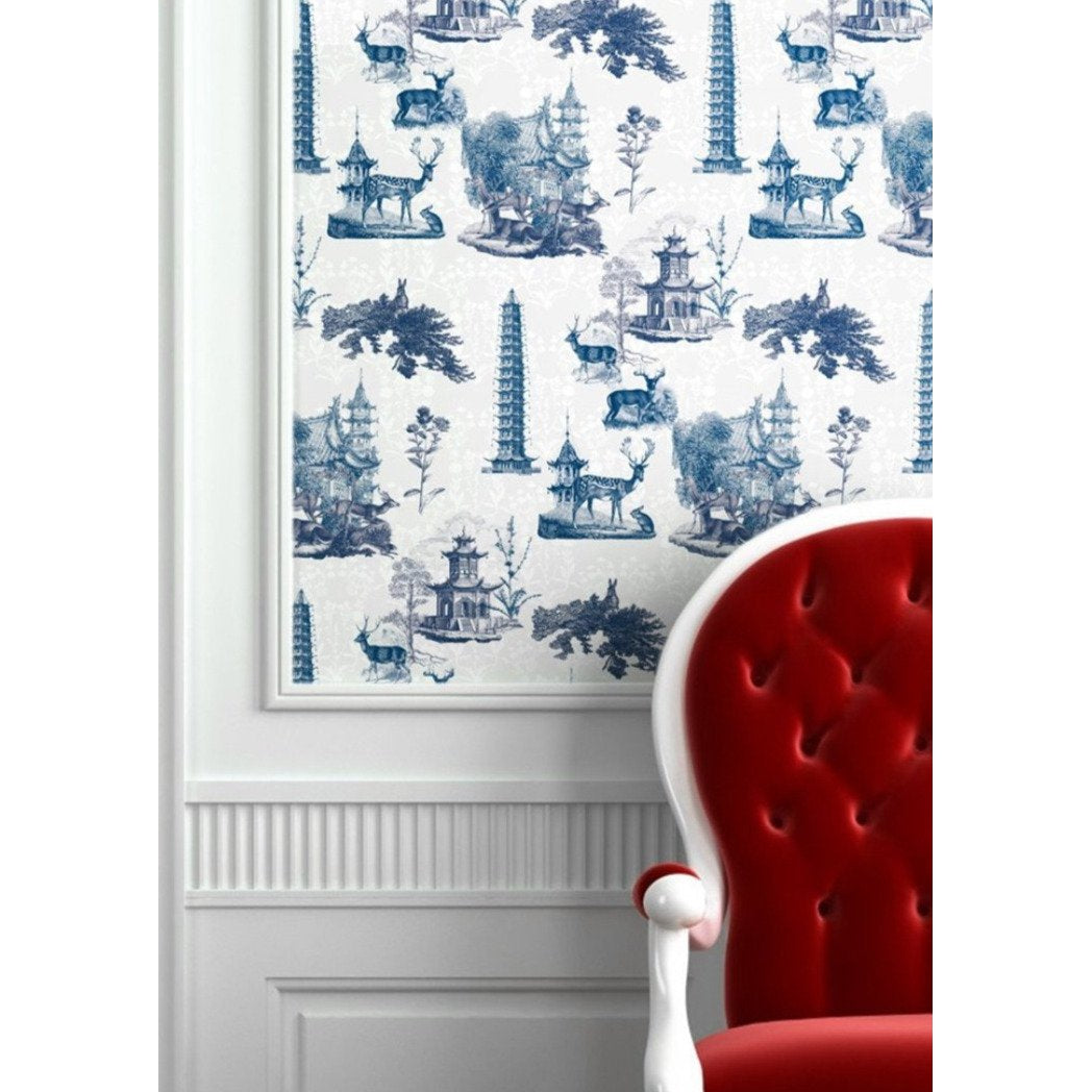 Mitchell Black, Pagoda Toile Wallpaper