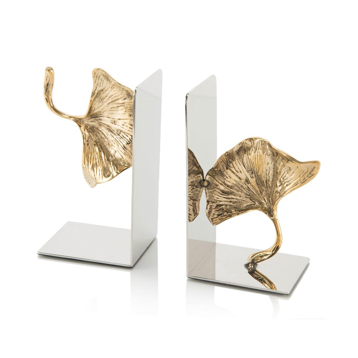 John Richard, Pair Of Ginkgo Leaf Bookends