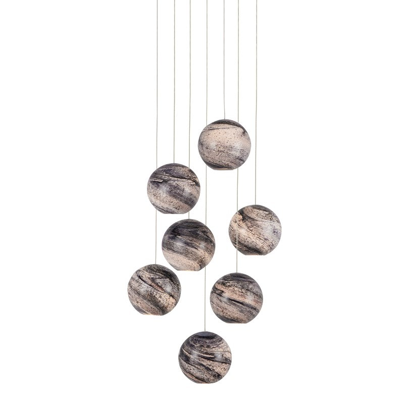 Currey, Palatino Round 7 - Light Multi - Drop Pendant