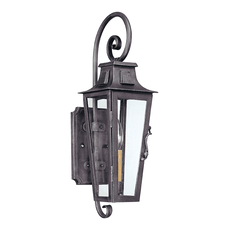 Troy Lighting, Parisian Square 1Lt Wall Lantern Small Aged Pewter