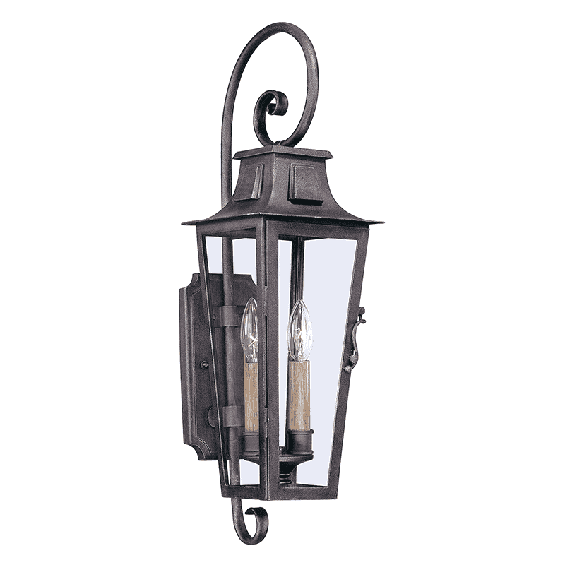 Troy Lighting, Parisian Square 2Lt Wall Lantern Medium Aged Pewter