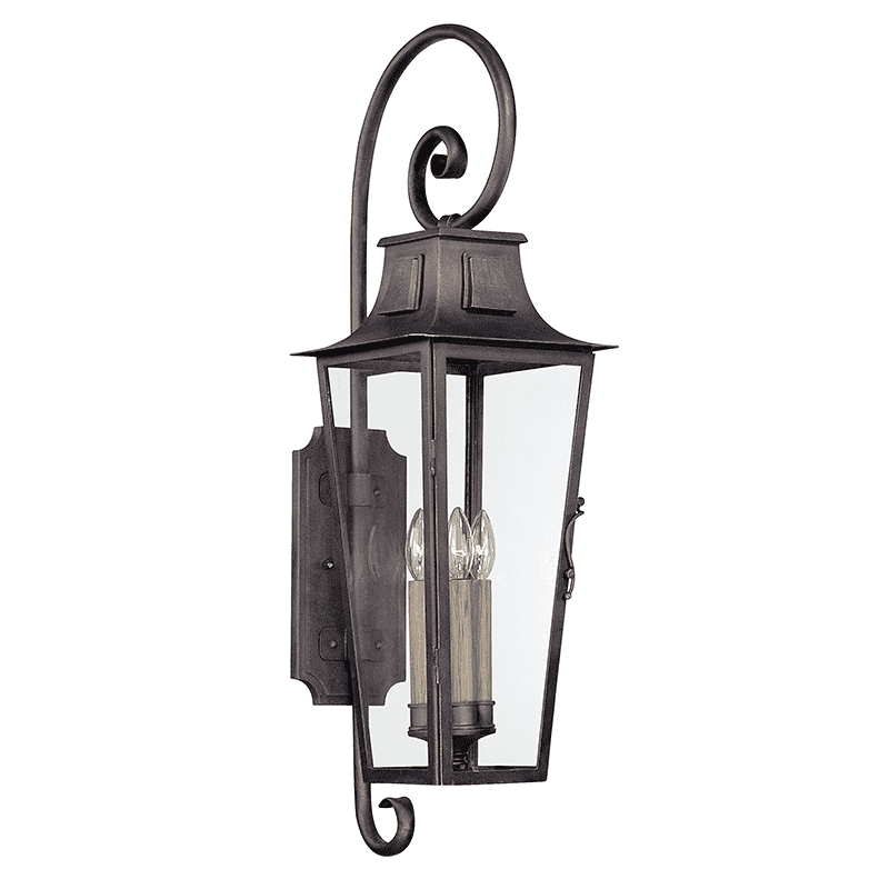 Troy Lighting, Parisian Square 4Lt Wall Lantern Large Aged Pewter