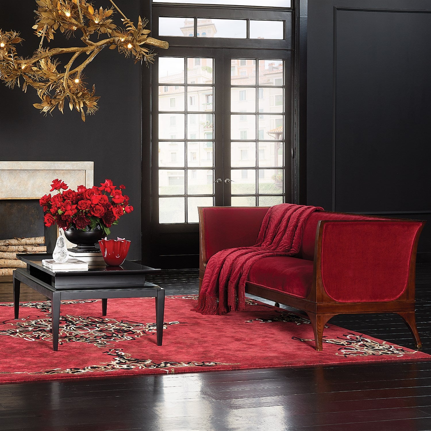 Global Views, Parlor Rug - Deep Red