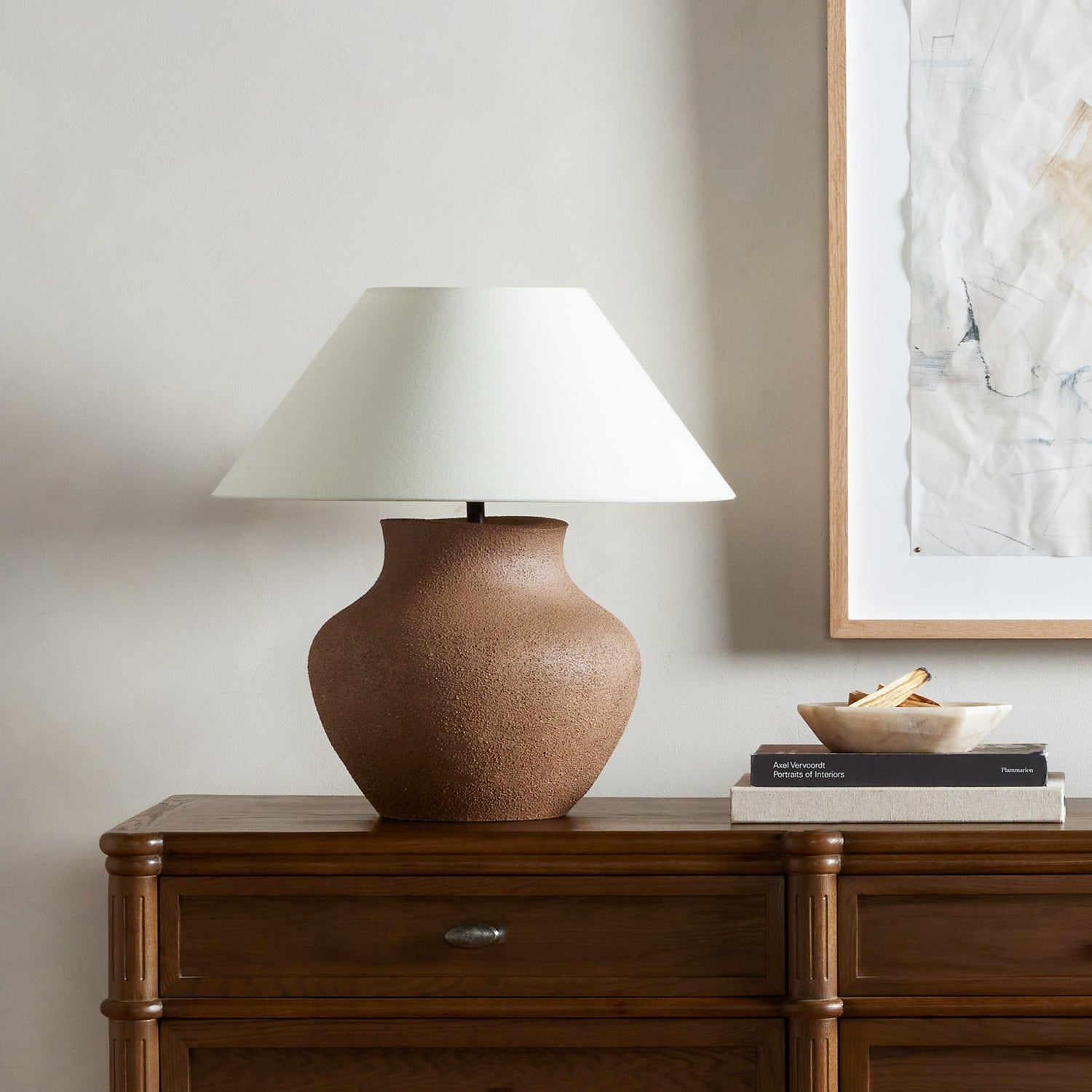 Four Hands, Parma Ceramic Table Lamp - Dark Sand