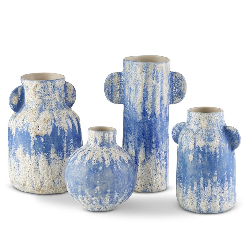 Currey, Paros Blue Vase Set of 4