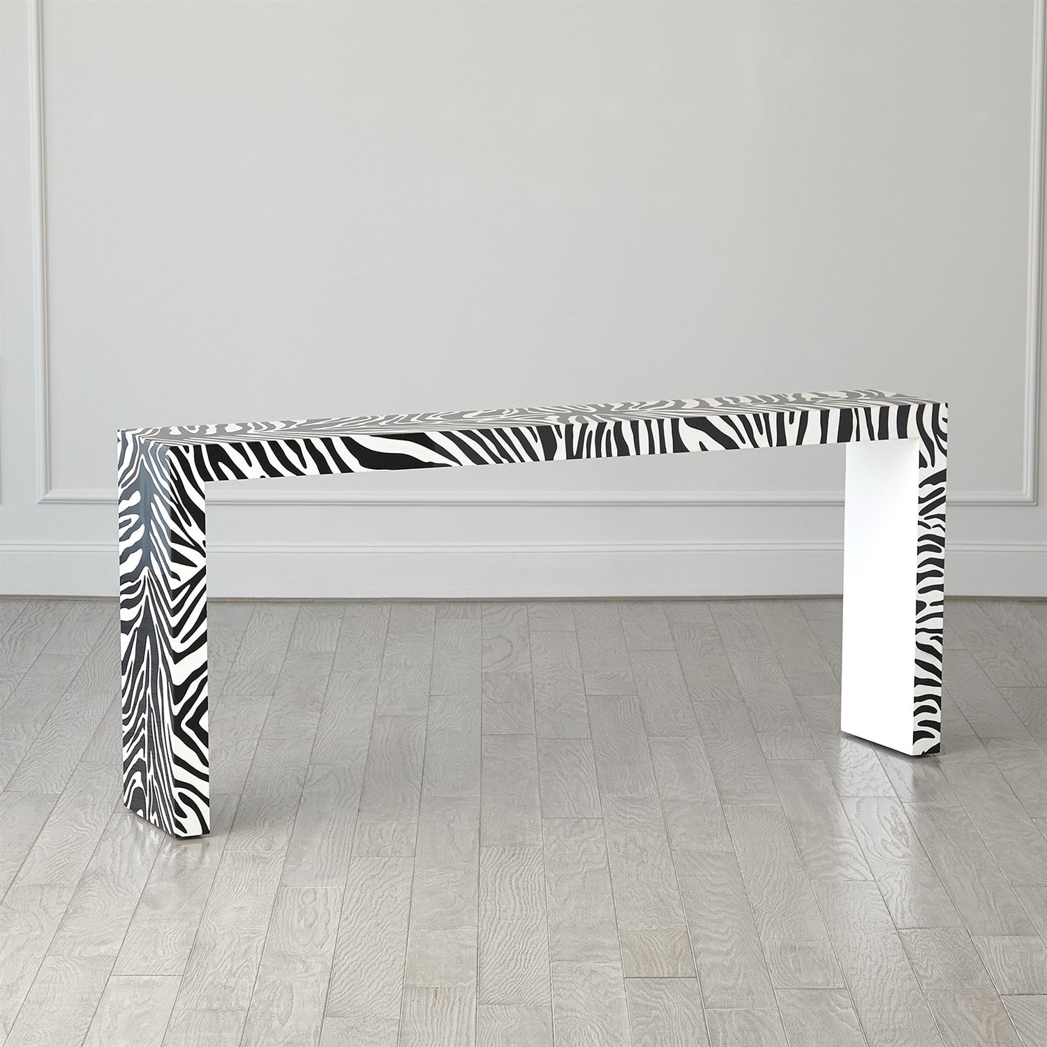 Global Views, Parson Table - Zebra Lacquer