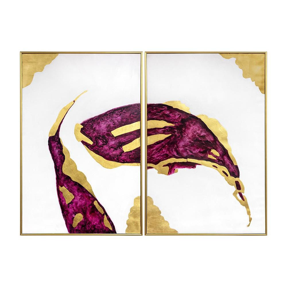 Sunpan, Passion (Set Of 2) - 40" x 60" - Gold Floater Frame