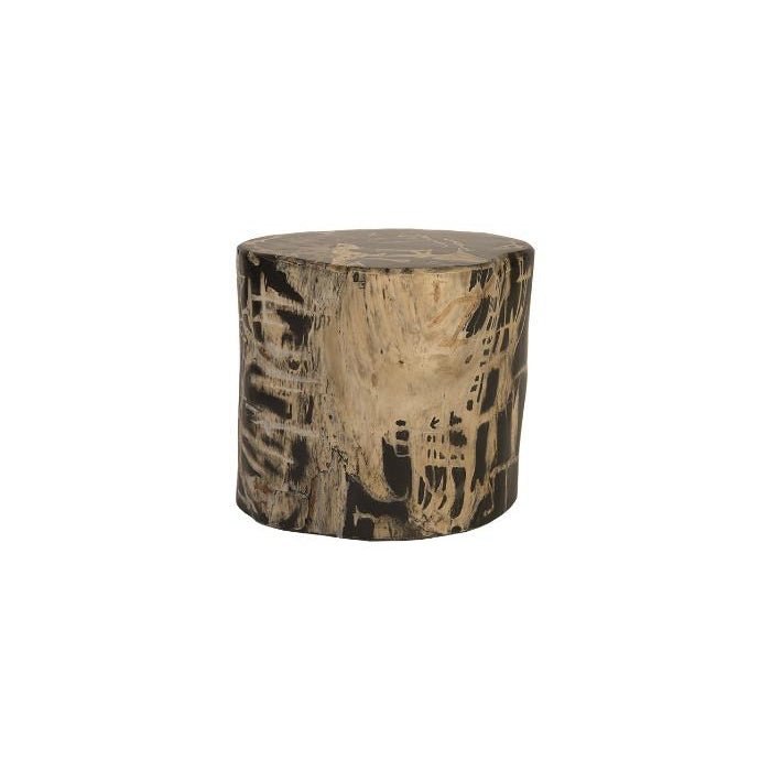 Phillips Collection, Patterned Round Cast Petrified Wood Stool