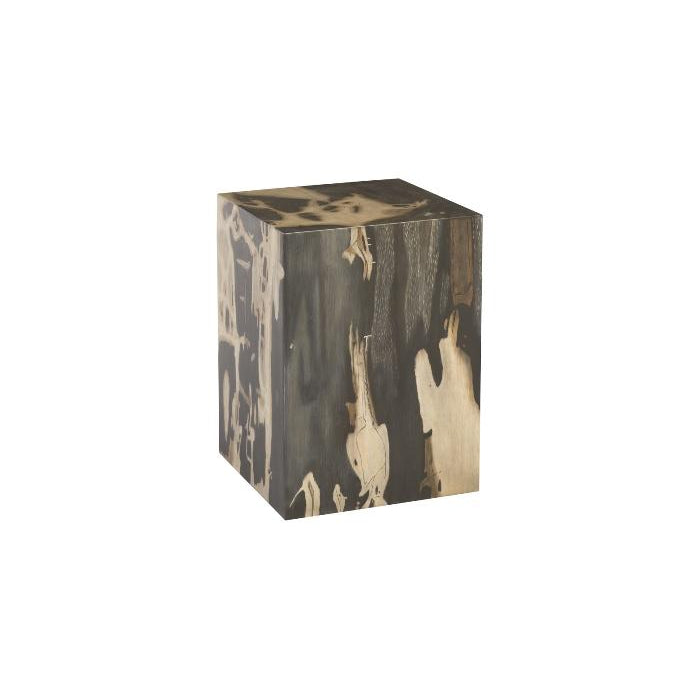 Phillips Collection, Patterned Square Cast Petrified Wood Stool