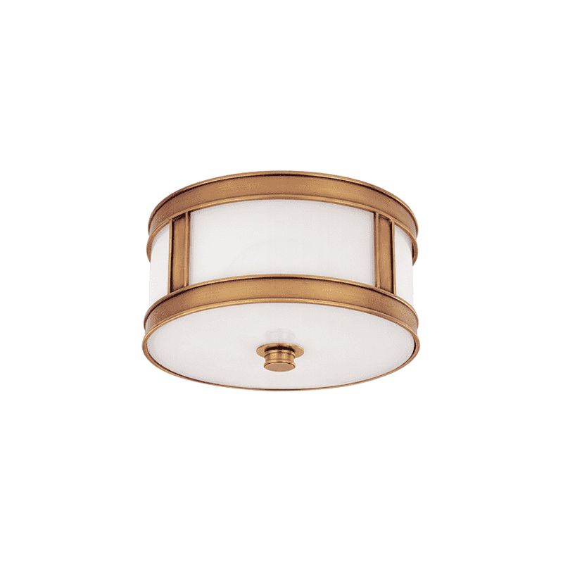 Hudson Valley, Patterson 1 Light Flush Mount Aged Brass