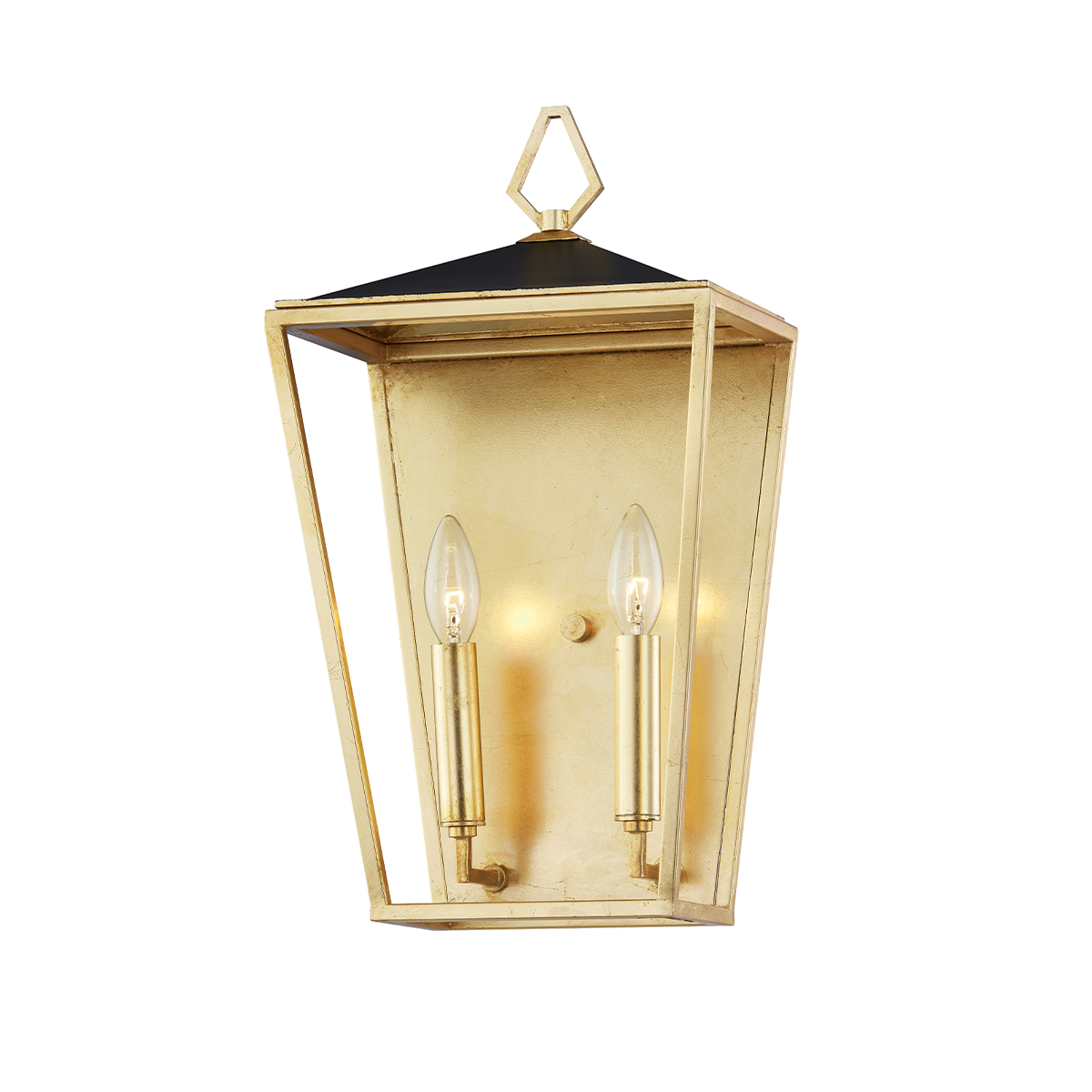 Hudson Valley, Paxton 2 Light Wall Sconce Gold Leaf/Black