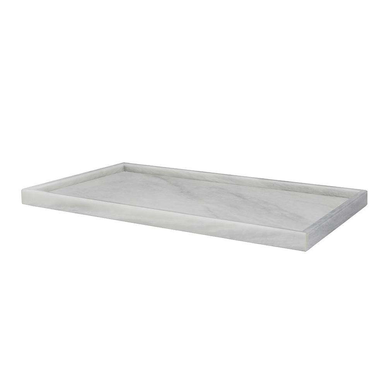 Marble Crafter, Pearl White 12" x 20" Marble Rectangular Place Tray