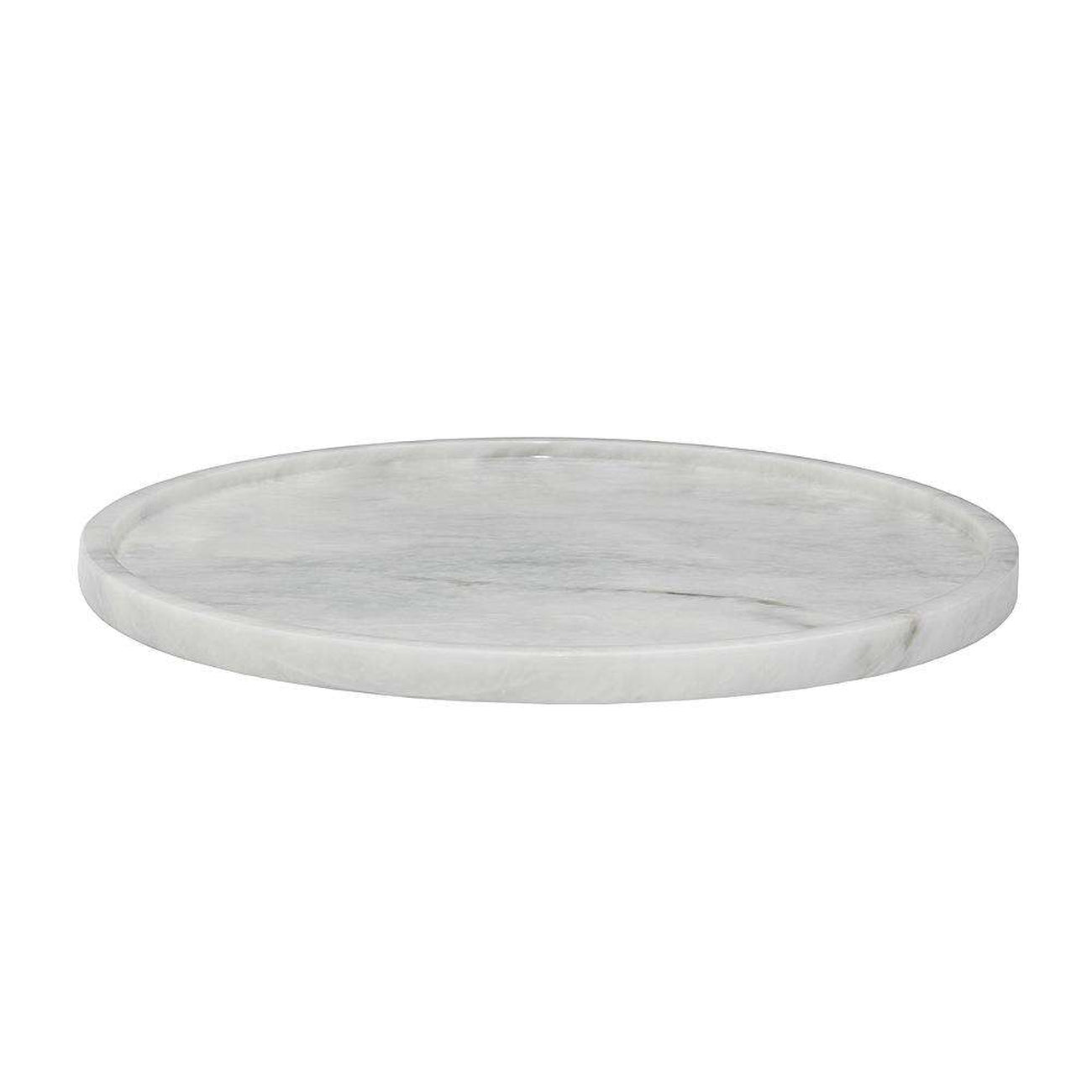 Marble Crafter, Pearl White 16" Marble Round Place Tray