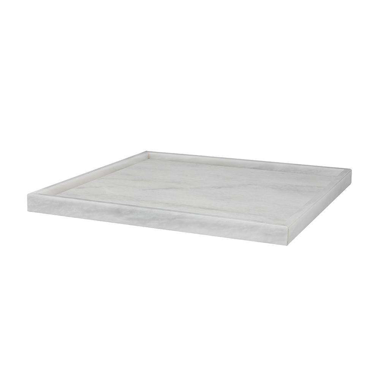 Marble Crafter, Pearl White 16" Marble Square Place Tray