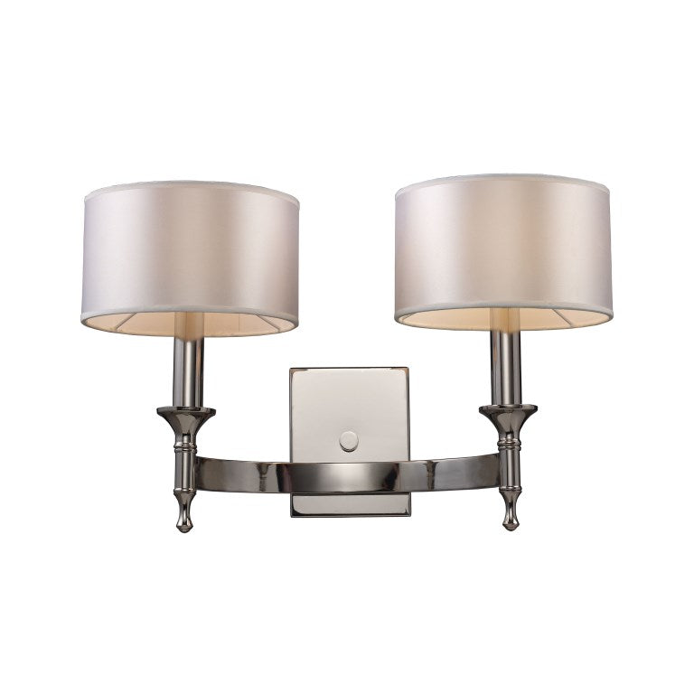 Elk Home, Pembroke 12'' High 2 - Light Sconce - Polished Nickel