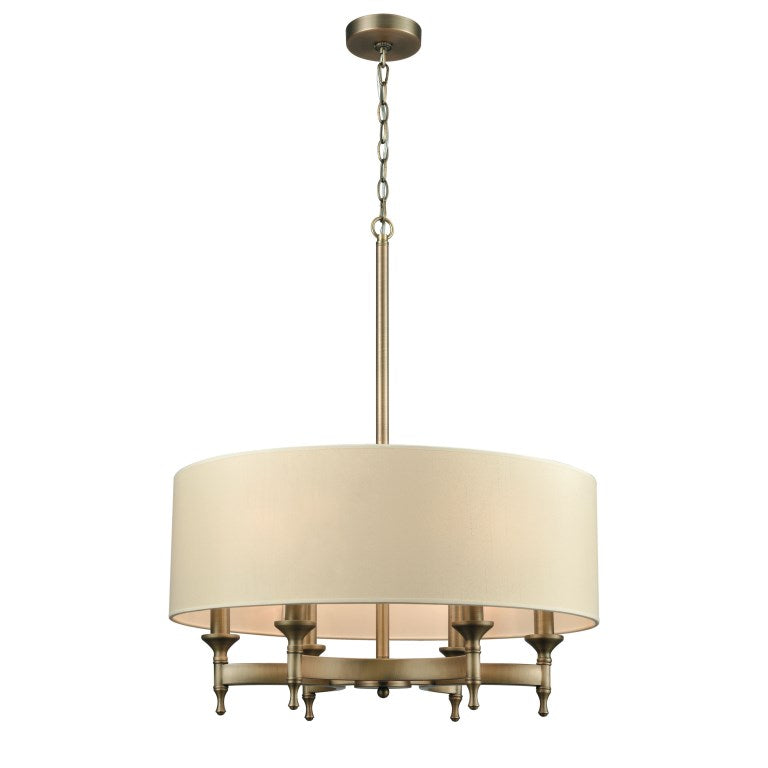 Elk Home, Pembroke 24'' Wide 6-Light Chandelier - Antique Brass