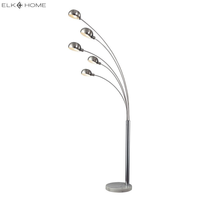 Elk Home, Penbrook 83'' High 5-Light Floor Lamp - Chrome