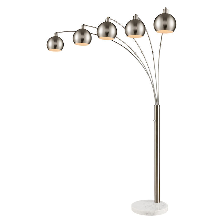 Elk Home, Peterborough 85.5'' High 5-Light Floor Lamp - Polished Nickel