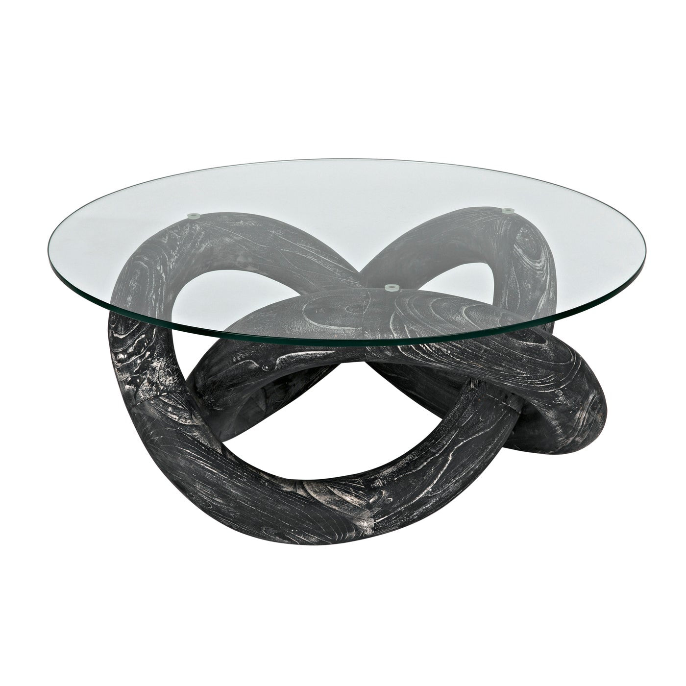 Noir, Phobos Coffee Table - Cinder Black with Glass