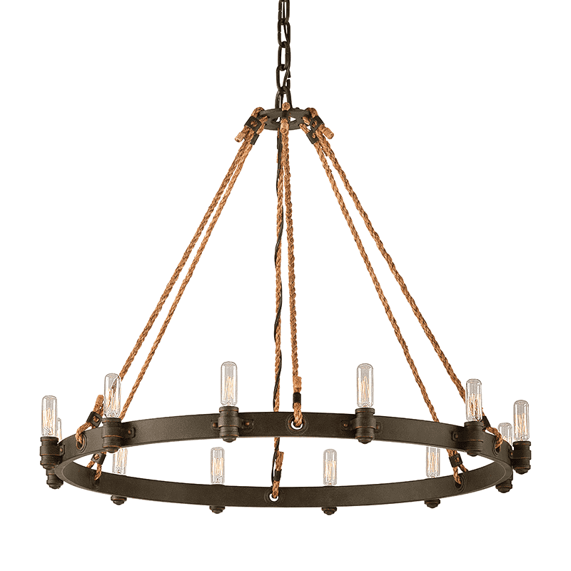 Troy Lighting, Pike Place 12Lt Pendant Large Shipyard Bronze