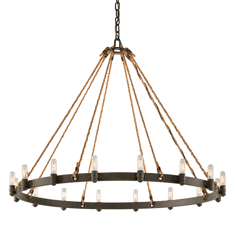 Troy Lighting, Pike Place 16Lt Pendant Extra Large Shipyard Bronze