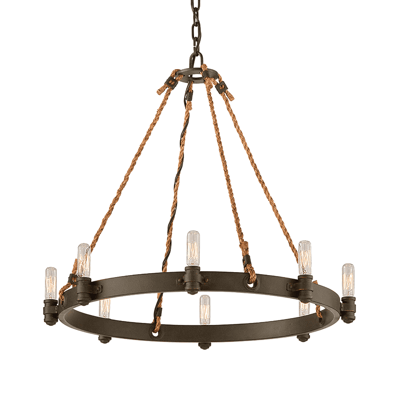 Troy Lighting, Pike Place 8Lt Pendant Medium Shipyard Bronze