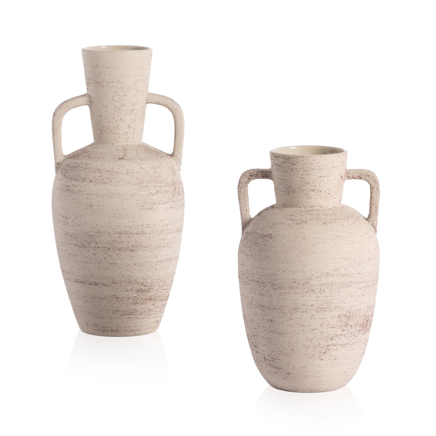 Four Hands, Pima Vases, Set Of 2 - Distressed Cream