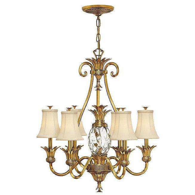 Hinkley Lighting, Plantation Chandelier Burnished Brass