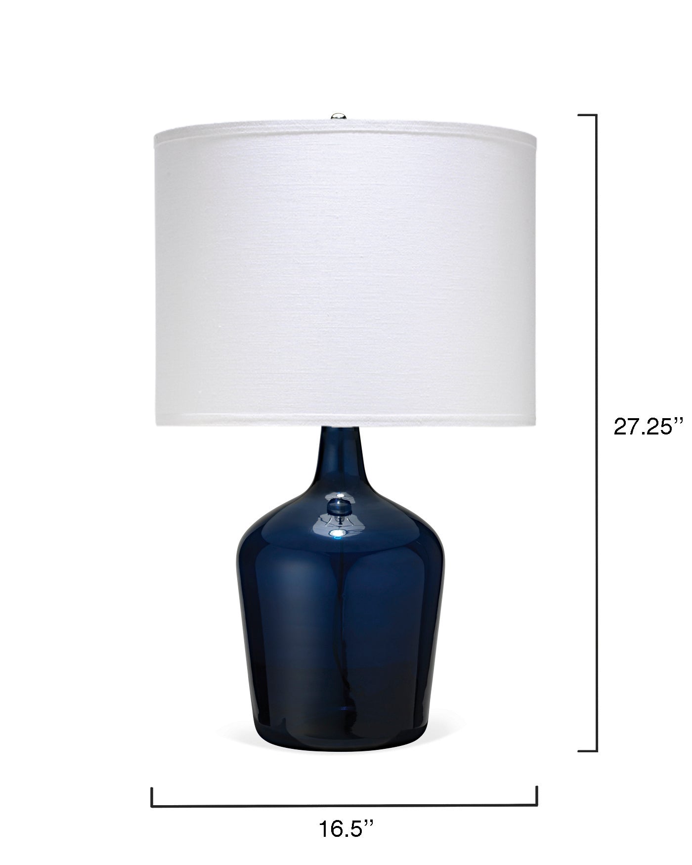 Jamie Young, Plum Jar Table Lamp, Medium in Navy Blue Glass