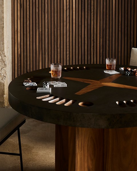 Four Hands, Poker Table - Natural Brown Guanacaste