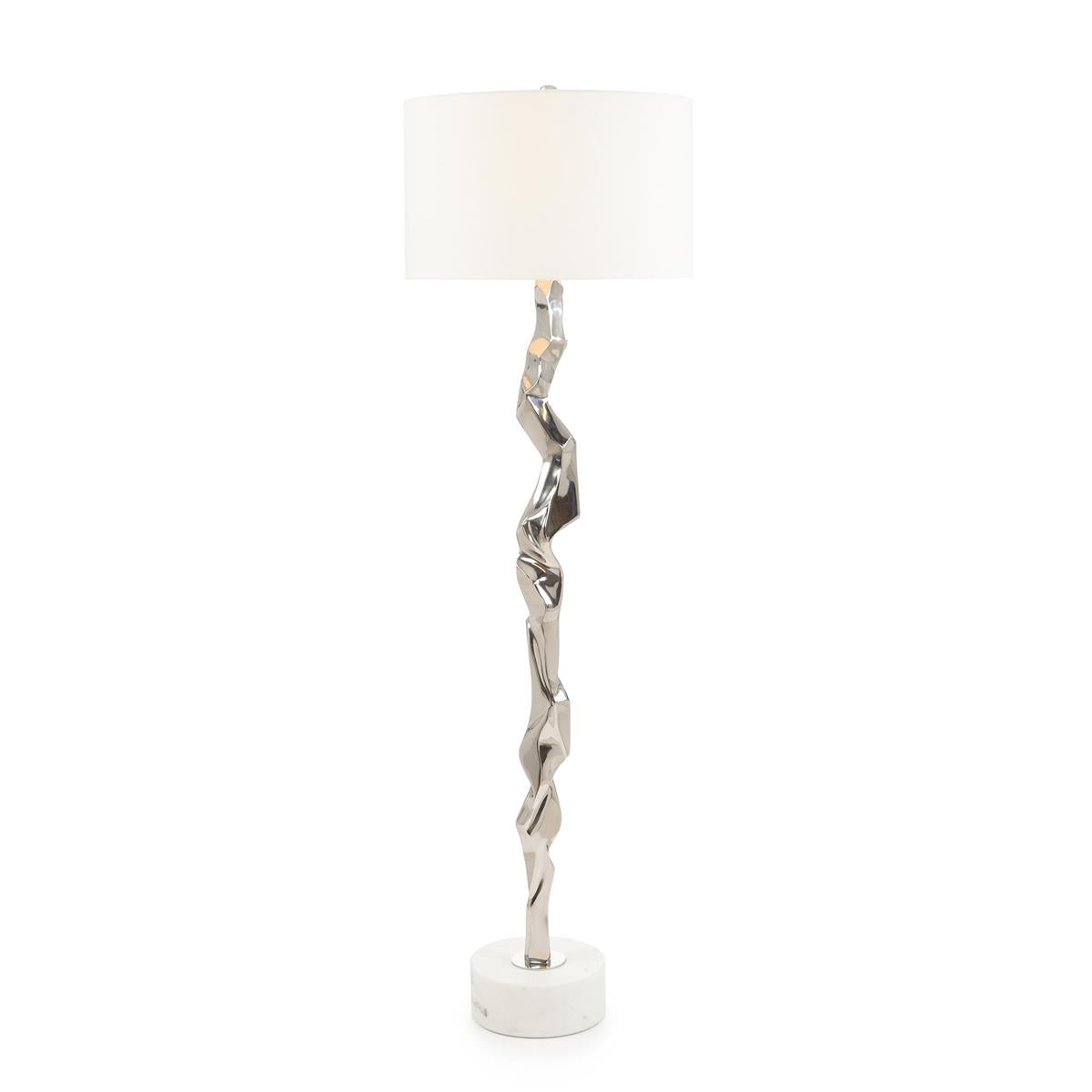 John Richard, Polished Nickel Geometric Floor Lamp