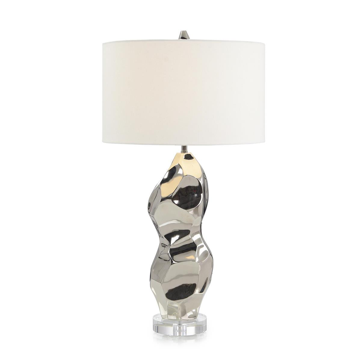 John Richard, Polished Nickel Sculptural Table Lamp