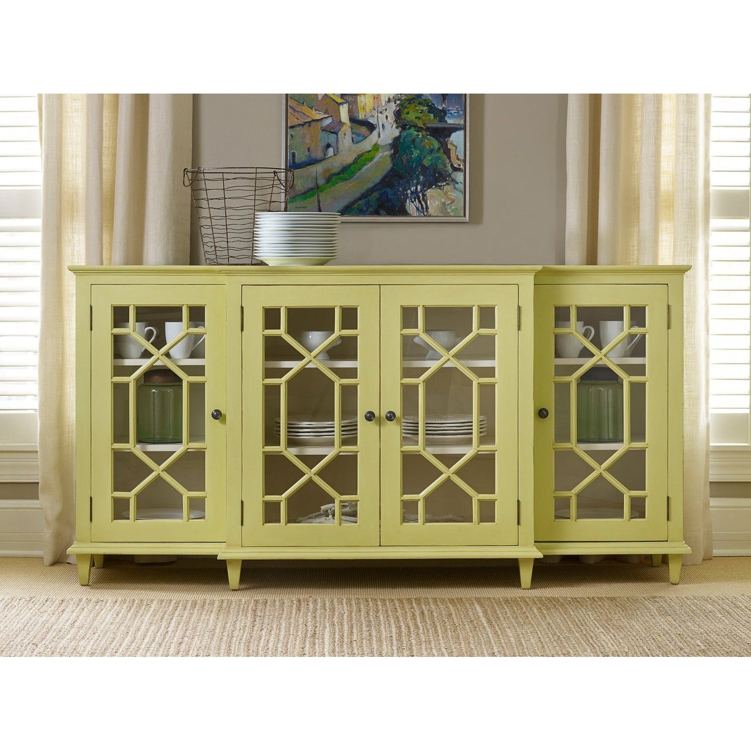 Somerset Bay Home, Portland Sideboard With Glass Doors