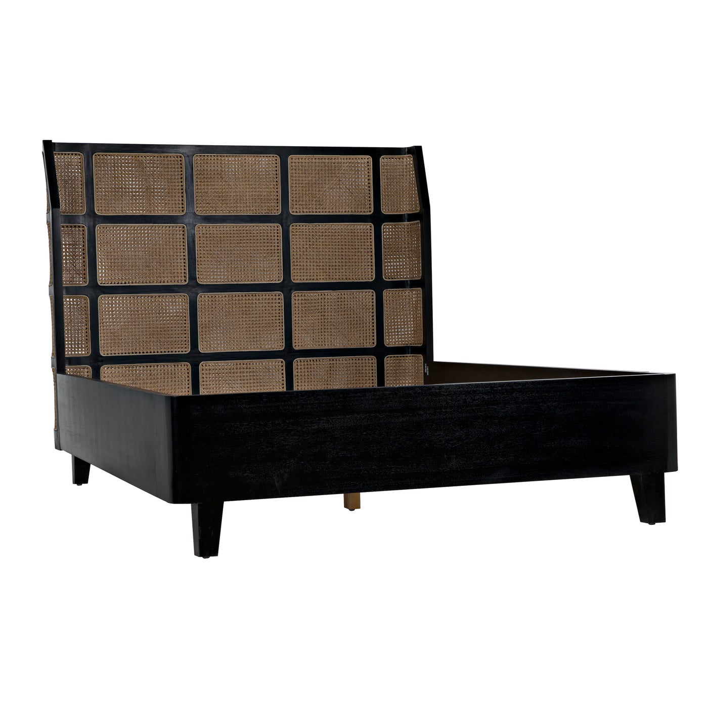 Noir, Porto Bed A with Headboard And Frame - Queen