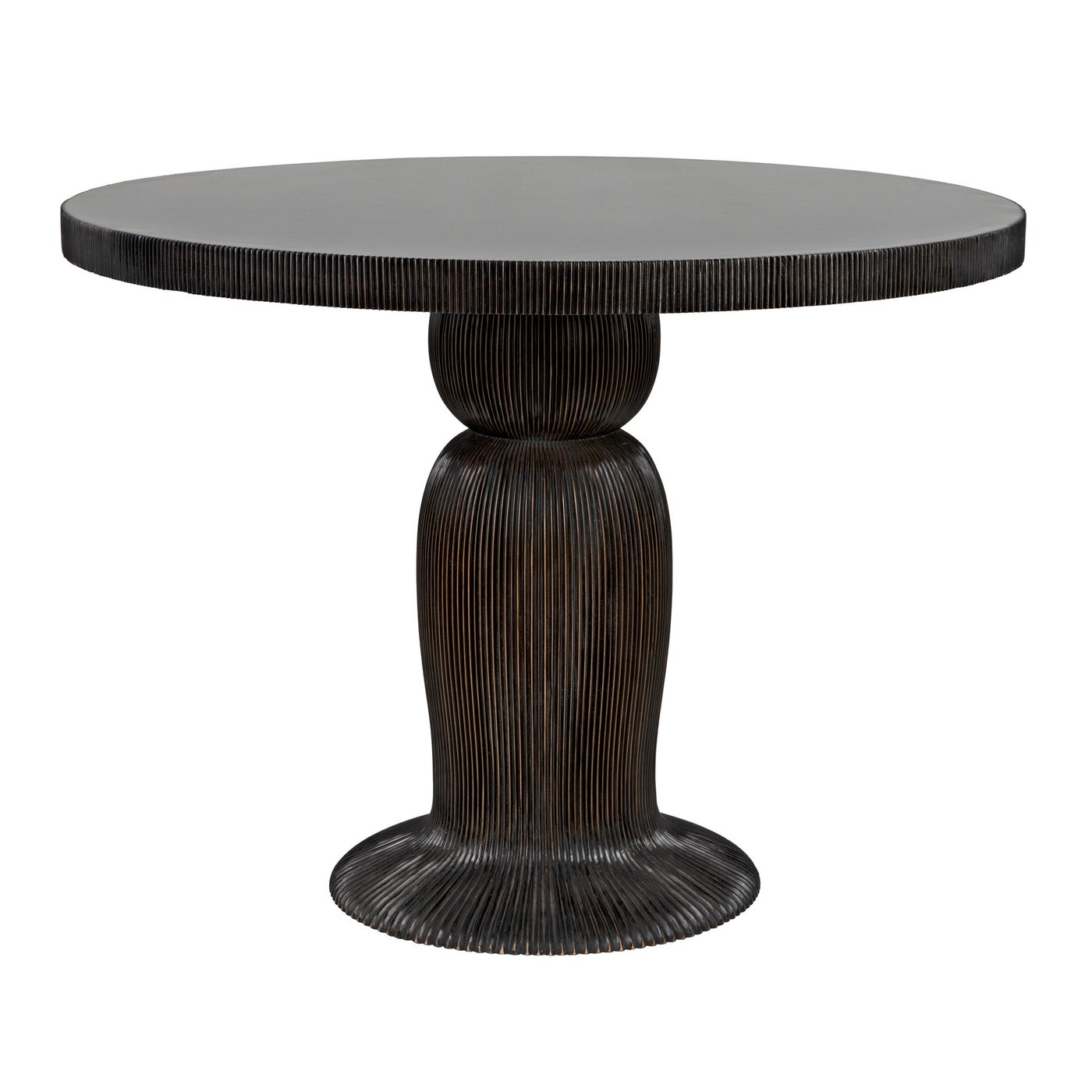 Noir, Portobello Dining Table - Hand Rubbed Black With Light Brown Trim