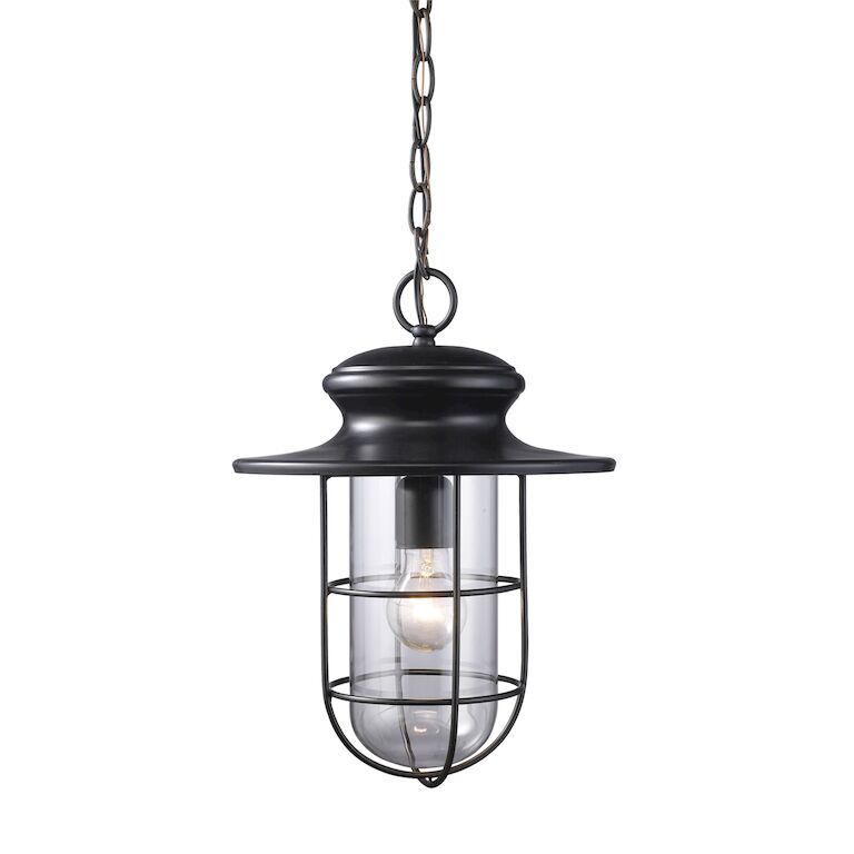 Elk Home, Portside 11'' Wide 1 - Light Outdoor Pendant - Matte Black