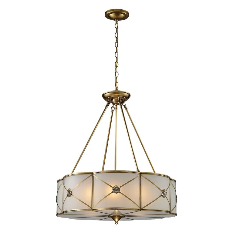 Elk Home, Preston 23'' Wide 6 - Light Chandelier - Brushed Brass