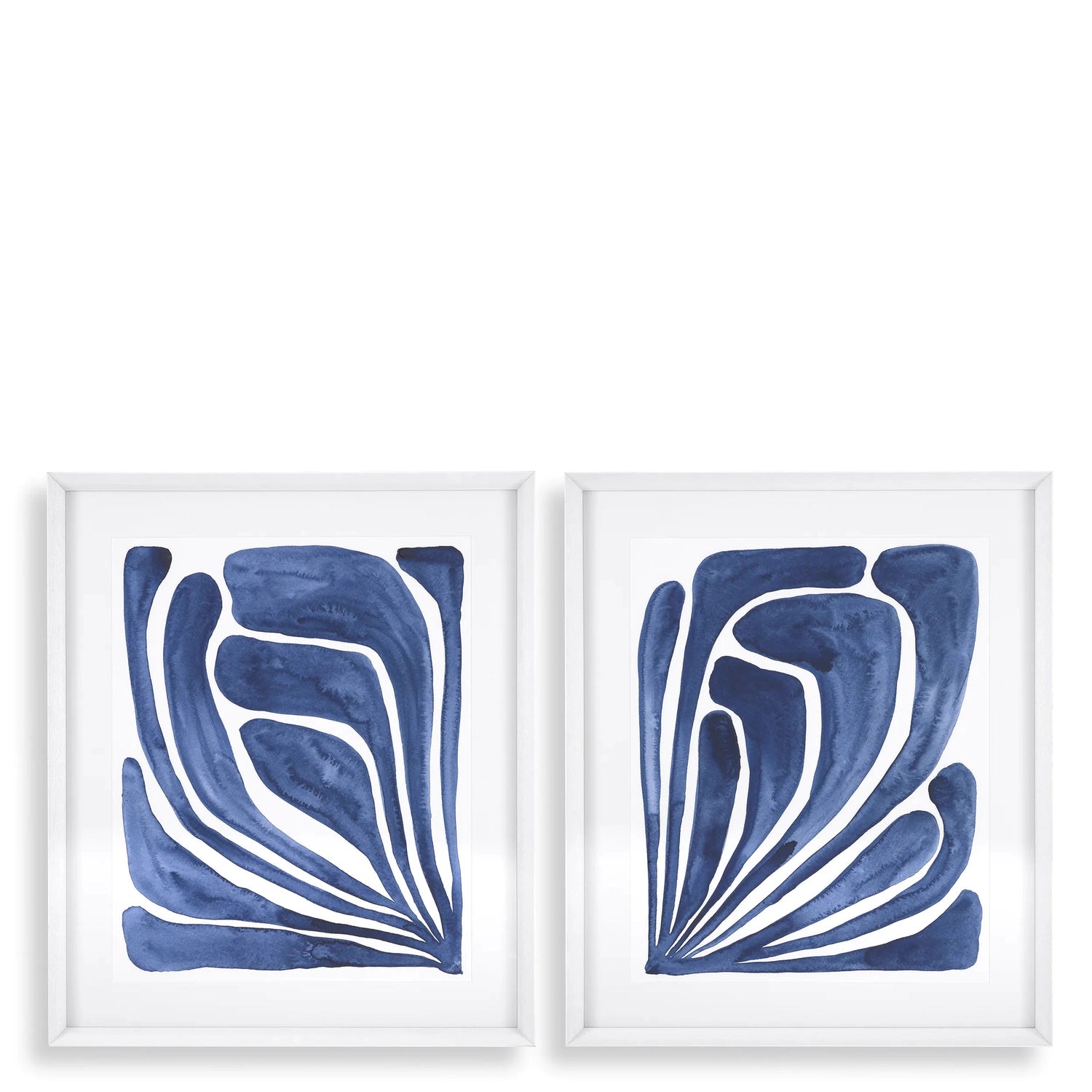 Eichholtz, Print Blue Stylized Leaf - Set Of 2