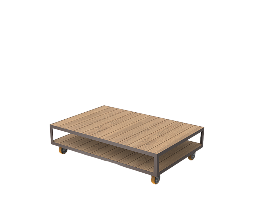 Vondom, Vineyard Rectangular Coffee Table With Wheels