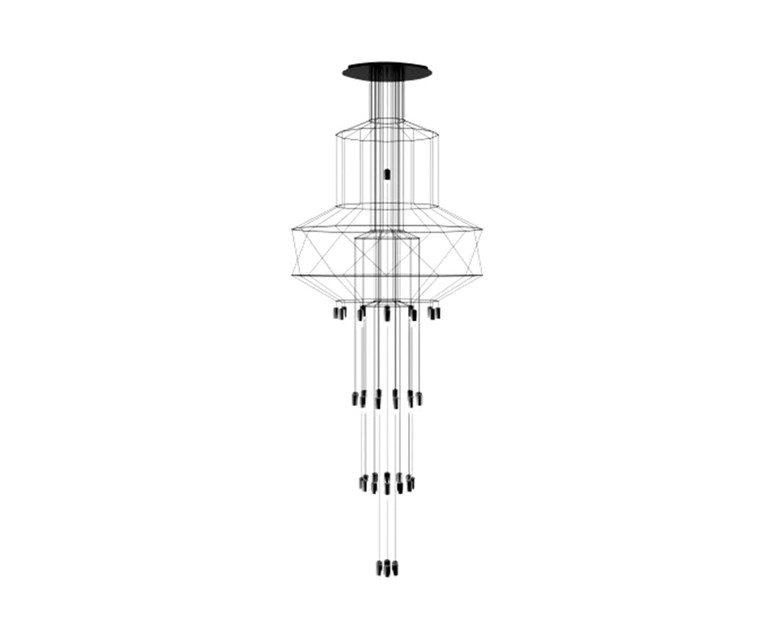 Vibia, Wireflow Chandelier 0375